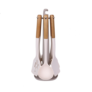 [ของขวัญปีใหม่] AMATAS ชุดเครื่องครัวซิลิโคน Kitchen set ตะหลิว กระบวย สำหรับทำอาหาร พร้อมที่แขวนในชุด รุ่น 7501 (7ชิ้น)