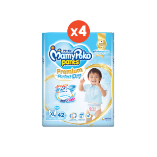 โปรโมชั่น : ขายยกลัง รวม 4 แพ็ค MAMYPOKO กางเกงผ้าอ้อมเด็ก PANTS PREMIUM AIM PERFECT DRY