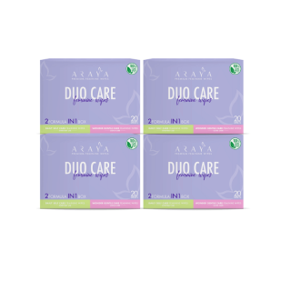 (ลด50 ใช้โค้ด AR50JUN) (W4) ARAYA DUO CARE Feminine Wipes แพ็คใหญ่สุดคุ้ม! เวชสำอางทิชชูเปียกสำหรับจุดซ่อนเร้น 2 สูตรใน 1 กล่อง / 20ชิ้นx4