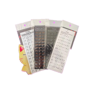 Sticker Keyboard Thai / English สติ๊กเกอร์คีย์บอร์ด 4 สี สีดำ สีขาว สีส้ม สีใส Sticker Keyboard
