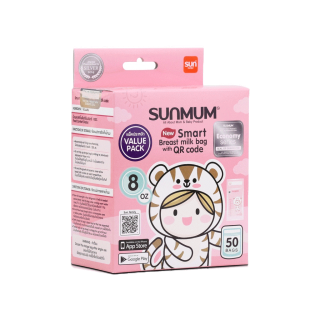 ถุงเก็บน้ำนม 8oz (1 แพ็ค หรือ 3 แพ็ค) 50ใบ/กล่อง รุ่น Economy ราคาประหยัด ถุงใสและหนา ตั้งได้ | SUNMUM