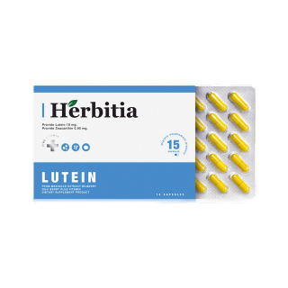 [1 แถม 1*] Herbitia Lutein Plus Mini เฮอร์บิเทีย ลูทีน พลัส มินิ บรรจุ 15 แคปซูล