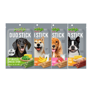 Jerhigh Duo Stick เจอร์ไฮ ขนมสุนัขแท่งสอดไส้ 50g