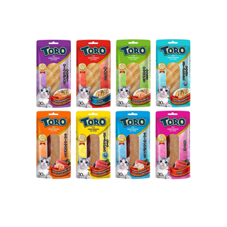โปรโมชั่น Flash Sale : Toro Toro โทโร โทโร่ ขนมแมวปลาชิ้น ไก่ชิ้น ขนาด 30 กรัม