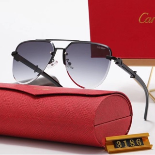 Cartier แว่นตากันแดด ป้องกันรังสียูวี 400 แฟชั่นหรูหรา สําหรับผู้ชาย และผู้หญิง 2023
