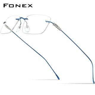 Fonex แว่นตาไร้ขอบ ไทเทเนียม ไร้กรอบ ทรงสี่เหลี่ยม สําหรับผู้ชาย ผู้หญิง 2023 F85708