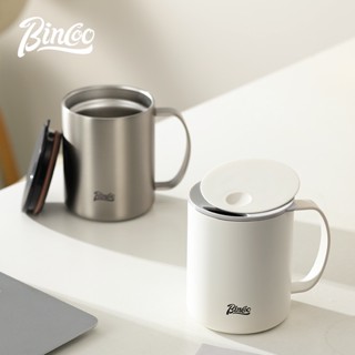 Bincoo แก้วกาแฟสเตนเลส 316 มีฉนวนกันความร้อน พร้อมฝาปิด 400 มล. สําหรับออฟฟิศ