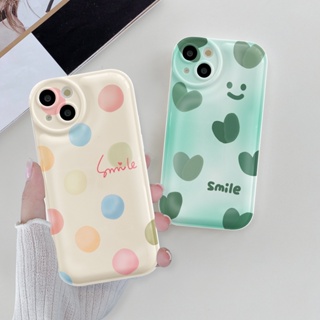 เคสโทรศัพท์มือถือนิ่ม ป้องกันกล้อง ลายจุดยิ้มน่ารัก สําหรับ iPhone 14 pro Max iPhone 11 13 pro Max 12 7Plus X XS Max 7 8 SE 2020