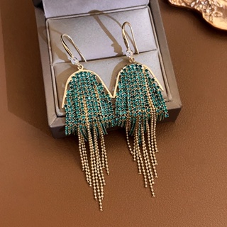 Beautiful Long Tassel Earrings With Shinning Rhinestones Personality 2023 New Ethnic Fashion Party Jewelry Earings