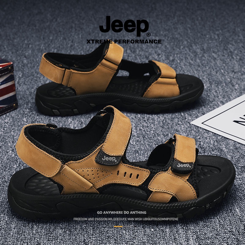 ขายใหญ่-jeep-jeep-รองเท้าแตะกีฬาผู้ชายฤดูร้อน-2023-ใหม่แจ๊กเก็ตลำลองด้านล่างนุ่มป้องกันเหงื่อผู้ชายรองเท้าแตะชายหาดแล