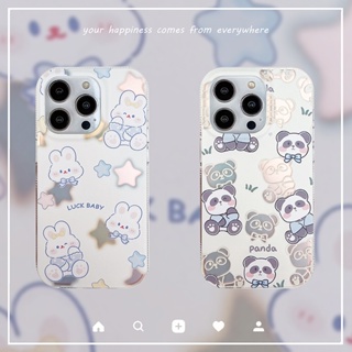 เคสกันกระแทก iPhone สำหรับ iPhone 14 Pro 13 Pro Max กรอบ TPU กันกระแทก iPhone 12 Pro 11 เคสพิมพ์ลายหมีแพนด้าน่ารัก