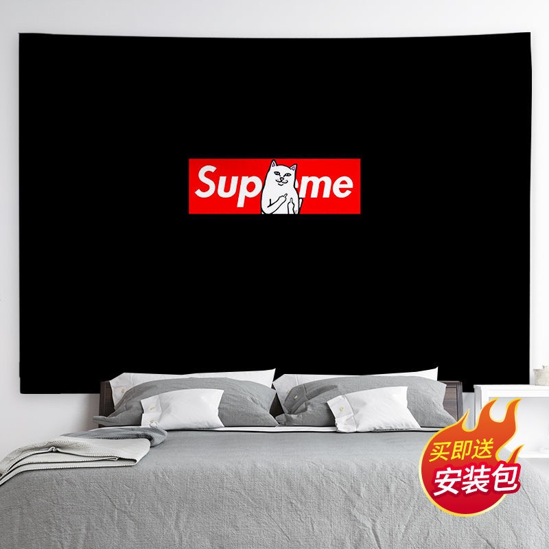 พรมปูพื้นหลัง-ลาย-supreme-แบบเรียบง่าย-สไตล์นอร์ดิก-สําหรับตกแต่งบ้าน-ห้องนอน