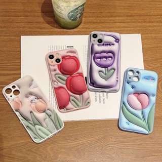 เคสโทรศัพท์มือถือกระจก กันกระแทก ลายดอกไม้ 3D สําหรับ Apple IPhone 14 Pro Max 13 Pro Max 12 Pro Max 11