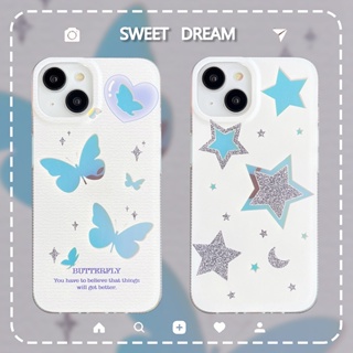 เคสกันกระแทก iPhone สำหรับ iPhone 14 Pro 13 Pro Max กรอบ TPU กันกระแทก iPhone 12 Pro 11 เคสพิมพ์ลายผีเสื้อดาวน่ารัก