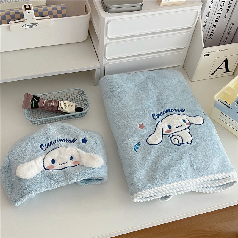 ผ้าขนหนูอาบน้ํา-แบบแห้งเร็ว-ลาย-cinnamoroll-น่ารัก-สําหรับผู้หญิง