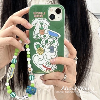 Green Illustration Dog Phone Case for Iphone 13 Phone Case for Iphone12promax/11 Niche X/14