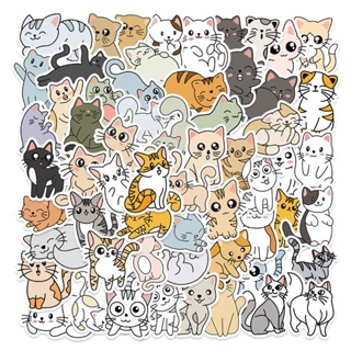 สติกเกอร์พีวีซี ลายการ์ตูนแมวน้อยน่ารัก กันน้ํา 60 ชิ้น