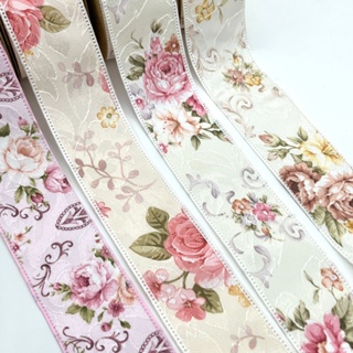 4cm 2.7meters Beautiful Floral Fabrics Ribbon For Handmade DIY Craft Bows Spring Summer Easter Scrapbook Wedding Party Deco Gift Flowers Packing