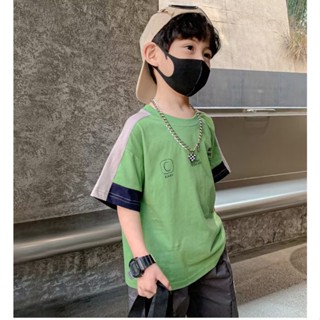 เสื้อยืดแขนสั้น ผ้าฝ้ายแท้ แฟชั่นฤดูร้อน สําหรับเด็กผู้ชาย 2023