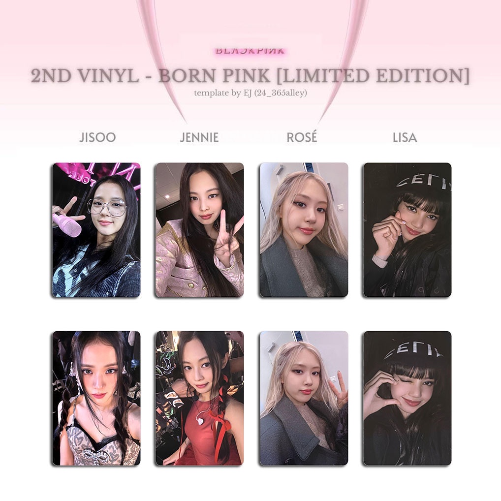 โปสการ์ดอัลบั้มรูปภาพไวนิล-black-pink-born-pink-jennie-lisa-rose-jisoo-สีดํา-สีชมพู-จํานวน-4-ชิ้น-ต่อชุด