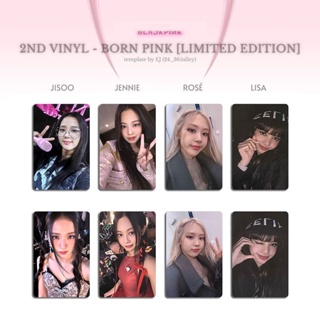 โปสการ์ดอัลบั้มรูปภาพไวนิล Black-Pink BORN Pink JENNIE LISA ROSE JISOO สีดํา สีชมพู จํานวน 4 ชิ้น ต่อชุด