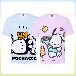 เสื้อยืด พิมพ์ลายการ์ตูน Pochacco แฟชั่นฤดูร้อน สําหรับเด็กผู้ชาย และเด็กผู้หญิง 2023