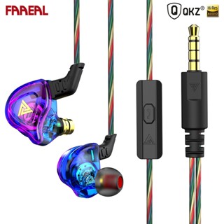 Faaeal QKZ AK6 DMX หูฟังอินเอียร์ แบบไดนามิก HIFI เบส พร้อมไมโครโฟน ตัดเสียงรบกวน สําหรับผู้เล่นโทรศัพท์