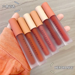 Herorange ลิปสติกจุ่ม เนื้อกํามะหยี่ สีสวย สีแน่น ติดทนนาน