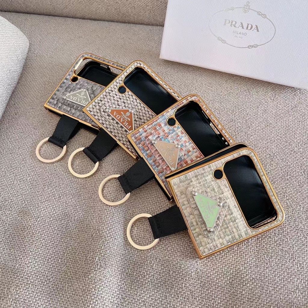 สินค้าพร้อมส่ง-แบรนด์แฟชั่น-prd-กรอบชุบถัก-หัวเข็มขัดชุบ-ป้องกันการระเบิดและกันลื่น-หน้าจอพับ-samsung-เคสโทรศัพท์มือถือ-สําหรับ-samsung-z-flip-2-3-4