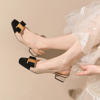 Aès  รองเท้าแตะผู้หญิง ส้นแบน ใส่สบาย สไตล์เกาหลี รองเท้าแฟชั่น 2023 ใหม่ สไตล์เกาหลี fashion ins ทันสมัย B24G0E0 36Z230909