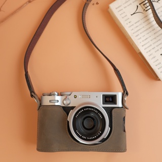 อายแชโดว์ เนื้อบางเบา|ของแท้ เคสกระเป๋าใส่กล้อง หนังแท้ สไตล์เรโทร สําหรับ Fuji X100V X100F