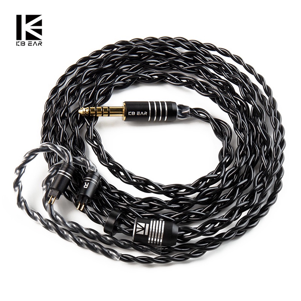 Kbear ใบมีดสีดําหูฟังอัพเกรดสาย 4 Core Furukawa C2200 ทองเหลือง Earbus ...