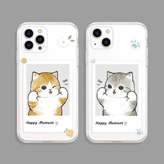 Dmy เคสโทรศัพท์มือถือแบบนิ่ม ใส กันกระแทก ลายแมวน่ารัก สําหรับ iphone 12 pro max 13 mini 14 11 7 plus 8 6s 6 plus XS max XR X