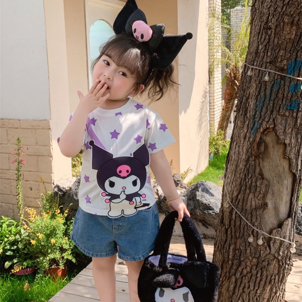 เสื้อยืดแขนสั้น-ผ้าฝ้ายแท้-พิมพ์ลายการ์ตูน-melody-kuromi-kt-cat-ขนาดเล็ก-สําหรับเด็กผู้หญิง-5-3-2023