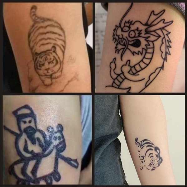 แทททูกันน้ํา-15-วัน-tattoo-สติกเกอร์สักสมุนไพรเสืออ้วนตลกน่ารักน้ำผลไม้พืชหญิงชายกึ่งถาวรไม่สะท้อนแสงไม่ล้างออกกันน้ำติดทนนาน