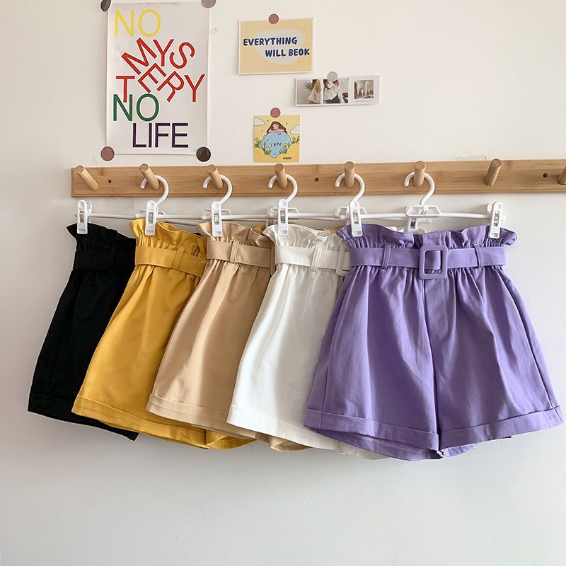 กางเกงเด็กผู้หญิง-สาวกางเกงขาสั้นชุดฤดูร้อนฤดูร้อนบาง-2023-สาวใหม่สวมร้อยเอวสูง