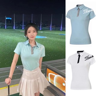 [Titleist] เสื้อโปโลแขนสั้น ระบายอากาศ สีพื้น เหมาะกับฤดูร้อน สําหรับผู้หญิง