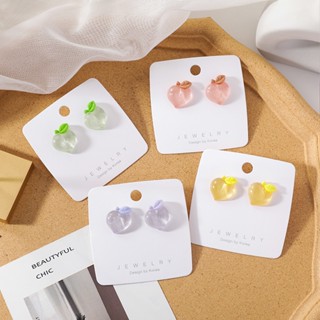 เวอร์ชั่นเกาหลี สด หวาน พีช ต่างหู สาว น่ารัก ที่มีสีสัน ต่างหูพีช ต่างหู สไตล์ใหม่ ฤดูร้อน อินเทรนด์