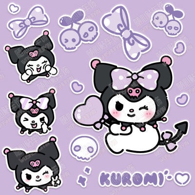 สติกเกอร์-กันน้ํา-ลายการ์ตูน-kuromi-น่ารัก-สําหรับตกแต่งรถยนต์-คอมพิวเตอร์