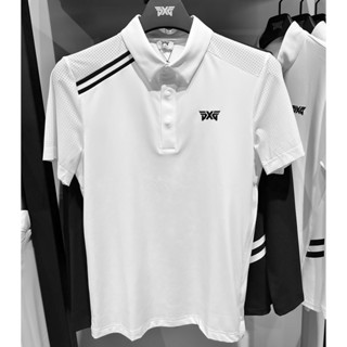 [PXG] เสื้อยืดทรงโปโล แขนสั้น ผ้าตาข่าย แบบแห้งเร็ว สไตล์เกาหลี เหมาะกับฤดูร้อน สําหรับผู้ชาย