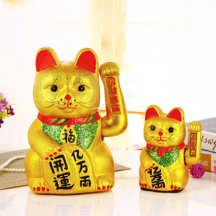 แมวกวัก-ตกแต่งโต๊ะทํางาน-เครื่องบันทึกเงินสด-golden-lucky-cat-เครื่องเขย่าโชคดี-แบตเตอรี่ปลั๊กอิน-ร้านขายเครื่องประดับการ์ตูนเซรามิก-ของขวัญเปิด