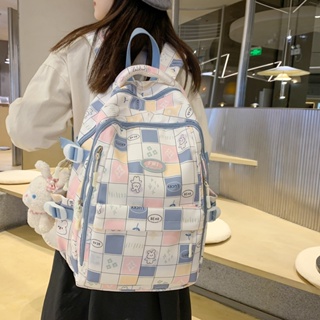 【พร้อมส่ง】ใหม่ กระเป๋าเป้สะพายหลัง กระเป๋านักเรียน ลายตารางหมากรุก สไตล์เกาหลี ญี่ปุ่น สําหรับผู้หญิง นักเรียนมัธยมต้น 2023
