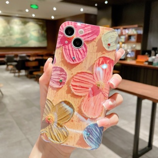 เคสโทรศัพท์มือถือ TPU กันกระแทก ลายภาพวาดสีน้ํามัน รูปดอกไม้ สําหรับ Apple IPhone 14 Pro MAX 13 Pro MAX 12 Pro MAX 11 Pro MAX 14 Plus X XR XS MAX 7 Plus 8 Plus SE 2020