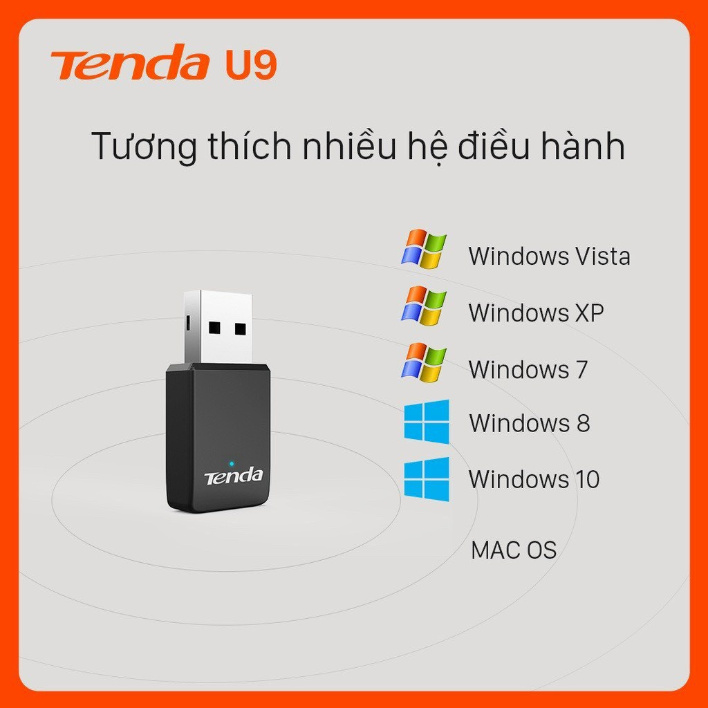 Tenda U9 USB Wifi Receiver พร้อมการเชื่อมต่อ Wifi มาตรฐาน AC ความเร็ว ...