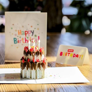 [Coisíní] การ์ดอวยพรวันเกิด กระดาษแกะสลัก รูปเค้ก 3d ขนาดเล็ก แฮนด์เมด สําหรับของขวัญวันเกิด