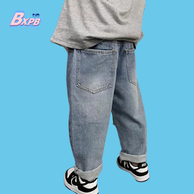 bxpb-ชุดเสื้อแขนสั้น-และกางเกงยีนส์-ทรงหลวม-สไตล์เกาหลี-ไซซ์-110-170