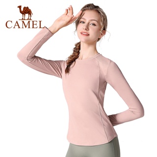 Camel เสื้อโยคะ แขนยาว สําหรับผู้หญิง ใส่ออกกําลังกาย เล่นกีฬา