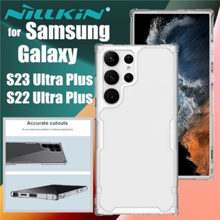 NILLKIN เคส Samsung Galaxy S23 S22 Plus Ultra รุ่น Dual Layer PC Clear Back Cover &amp; Soft TPU Frame Hybrid Heavy Duty Drop Protection