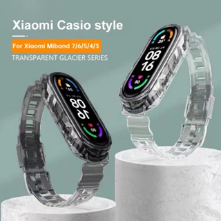 สายนาฬิกาข้อมือ ซิลิโคนใส สําหรับ Mi Band 7 Xiaomi Mi Band 6 5 4 3 smartwatch