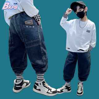 Bxpb- กางเกงยีนขายาว ทรงหลวม คุณภาพสูง สไตล์เกาหลี สําหรับเด็ก 120-